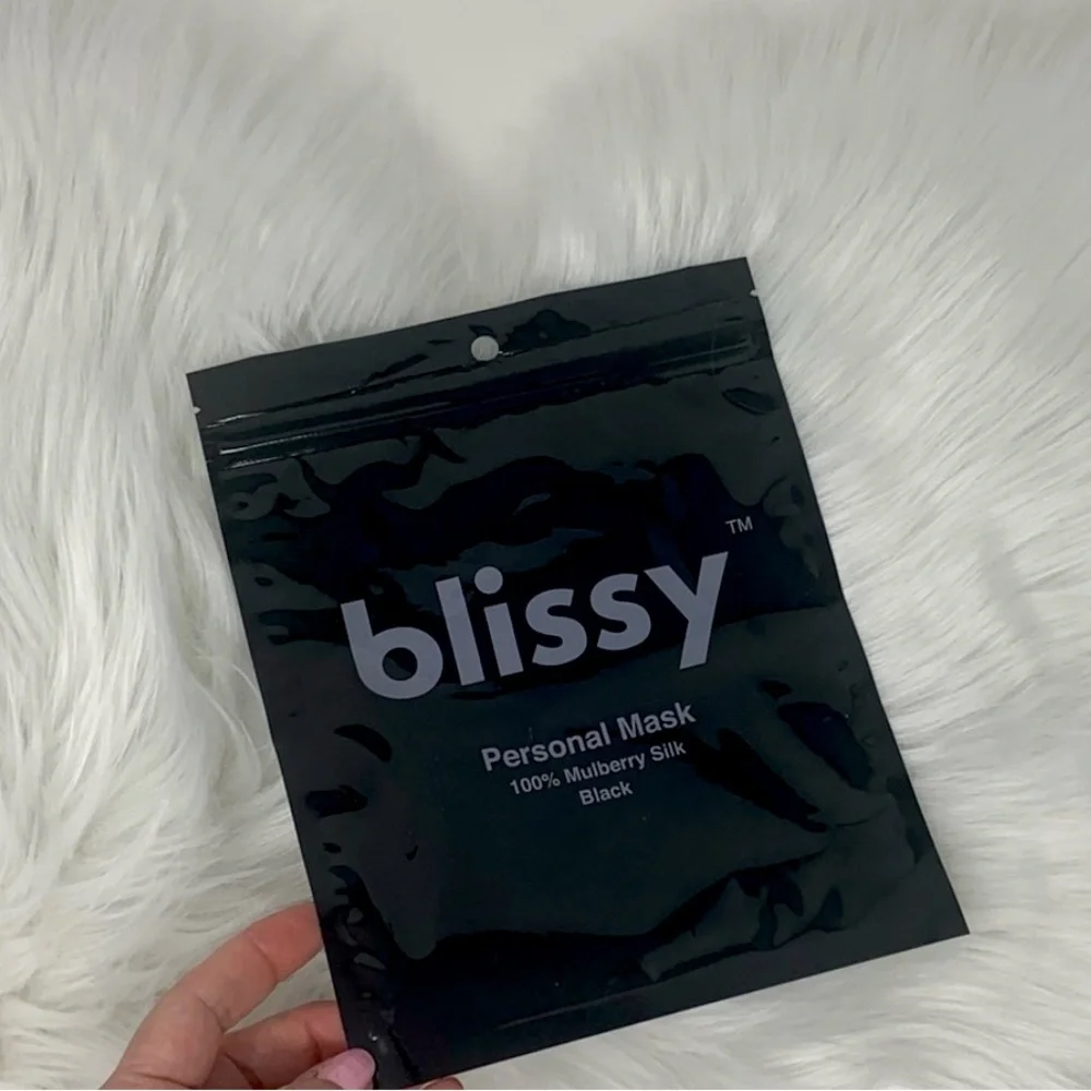 NWT Blissy Sealed in Package 100% Mulberry Silk Personal Face Mask Black